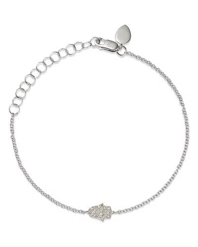 Meira T 14k White Gold Diamond Pave Hamsa Bracelet