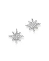 Meira T 14k White Gold Diamond Starburst Stud Earrings In White