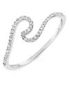 Meira T 14k White Gold Diamond Wave Ring In White