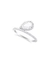 Meira T 14k White Gold Lab Grown Diamond Pear & Round Halo Ring In Metallic