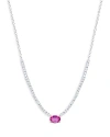 MEIRA T 14K WHITE GOLD PINK SAPPHIRE & DIAMOND COCKTAIL NECKLACE, 18