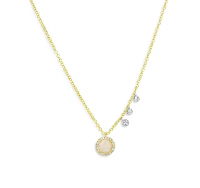 Meira T 14k Yellow & White Gold Diamond & Opal Necklace, 18 In Gold/white