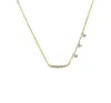 Meira T 14k Yellow & White Gold Mini Curved Diamond Bar Necklace, 18 In Gold