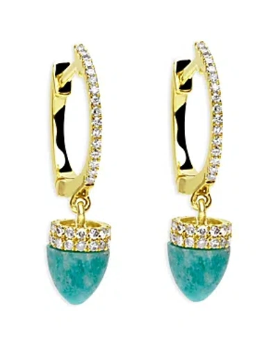 Meira T 14k Yellow Gold Amazonite & Diamond Spike Charm Hoop Earrings In Neutral