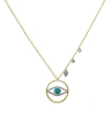 MEIRA T 14K YELLOW GOLD & 14K WHITE GOLD OPAL & DIAMOND EVIL EYE CIRCLE NECKLACE, 18