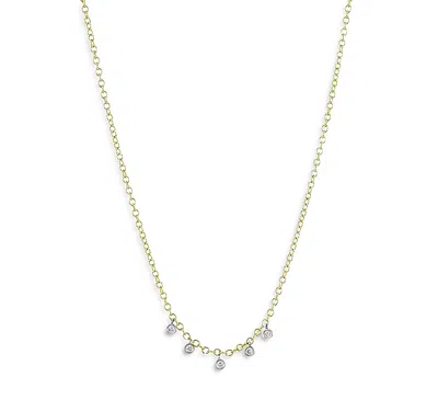 Meira T 14k Yellow Gold Bezel Set Diamond Drop Necklace, 18