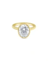 Meira T 14k Yellow Gold Bezel Set Moissanite Ring In Silver/gold
