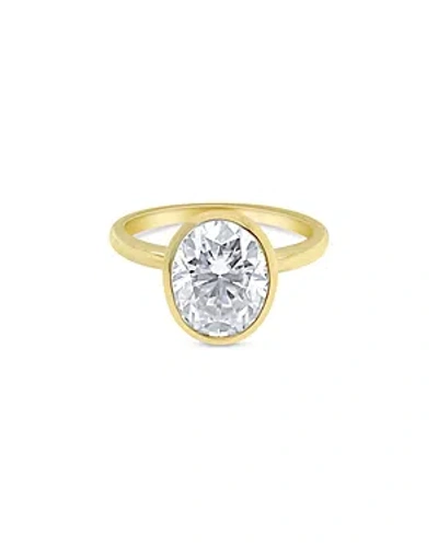 Meira T 14k Yellow Gold Bezel Set Moissanite Ring In Silver/gold