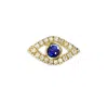 Meira T 14k Yellow Gold Blue Sapphire & Diamond Evil Eye Single Stud Earring In Blue/gold