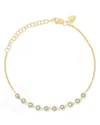 Meira T 14k Yellow Gold Blue Topaz Bezel Chain Link Bracelet In Gold