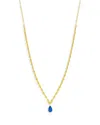 Meira T 14k Yellow Gold Dainty Opal Necklace, 18 In Blue/gold