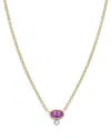 Meira T 14k Yellow Gold Diamond (0.01 Ct. T. W.) & Pink Sapphire (0.25 Ct. T. W.) Necklace, 18 In Pink/gold
