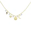 Meira T 14k Yellow Gold Diamond & Blue Sapphire Symbol Charm Necklace, 18