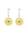 Meira T 14k Yellow Gold Diamond & Blue Topaz Disc Drop Earrings In Blue/gold