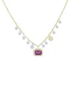 Meira T 14k Yellow Gold Diamond & Pink Sapphire Necklace, 18 In Pink/gold