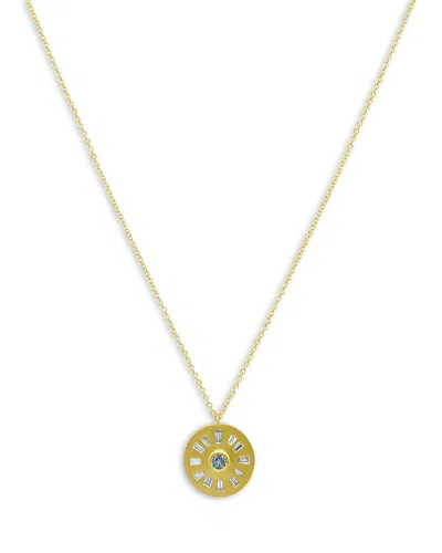 Meira T 14k Yellow Gold Diamond Baguette & Round Disc Pendant Necklace, 16-18