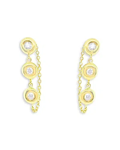 Meira T 14k Yellow Gold Diamond Bezel Chain Drop Earrings