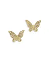 Meira T 14k Yellow Gold Diamond Butterfly Earrings In Gold