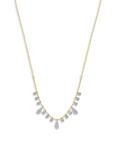 Meira T 14k Yellow Gold Diamond Charm Ball Chain Necklace, 18 In White/gold