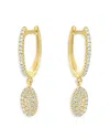 Meira T 14k Yellow Gold Diamond Cluster Dangle Hoop Earrings In Gold