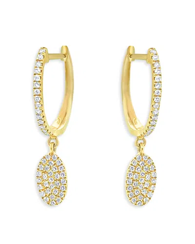 Meira T 14k Yellow Gold Diamond Cluster Dangle Hoop Earrings