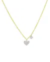 Meira T 14k Yellow Gold Diamond Heart Pendant Necklace, 18 In White/gold