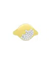 Meira T 14k Yellow Gold Diamond Pave Signet Ring