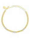 Meira T 14k Yellow Gold Diamond Station Double Chain Link Bracelet In Gold