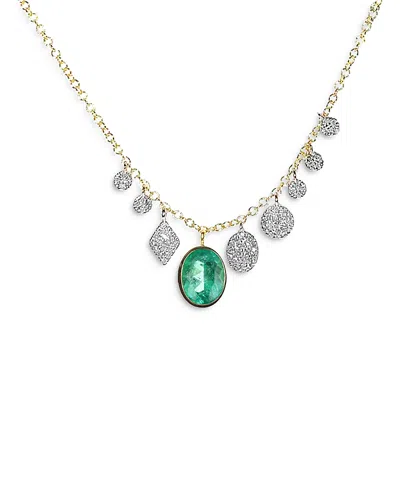 Meira T 14k Yellow Gold Emerald & Diamond Pendant Necklace, 18 In Green/gold