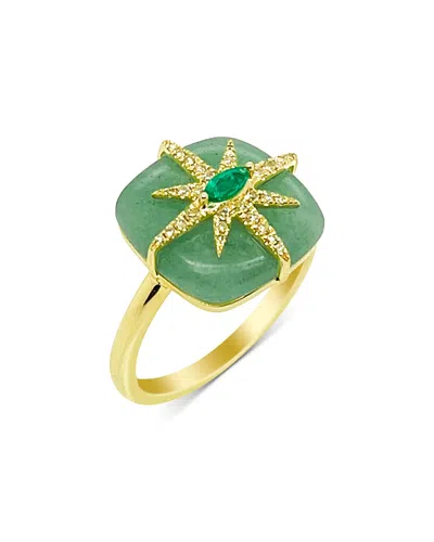 Meira T 14k Yellow Gold Jade, Emerald & Diamond Star Ring In Multi