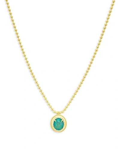 Meira T 14k Yellow Gold Opal & Diamond Halo Pendant Necklace, 18