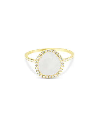 Meira T 14k Yellow Gold Rainbow Moonstone & Diamond Ring