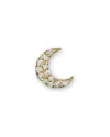 Meira T 14k Yellow Gold Single Stud Moon Earring In White/gold