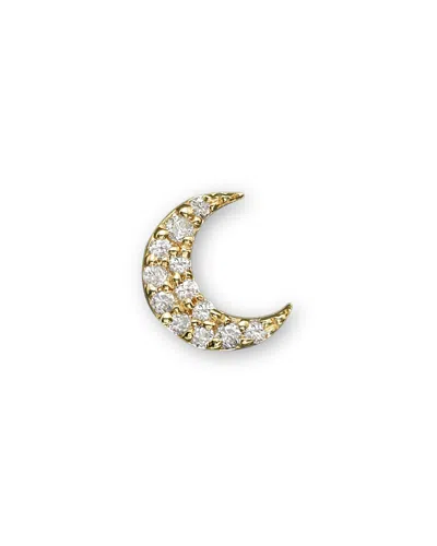 Meira T 14k Yellow Gold Single Stud Moon Earring In White/gold