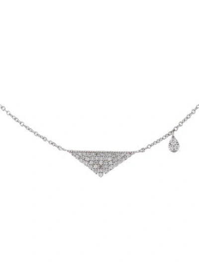 Pre-owned Meira T 9k Diamond Triangle Pendant Necklace, 18" In Multi