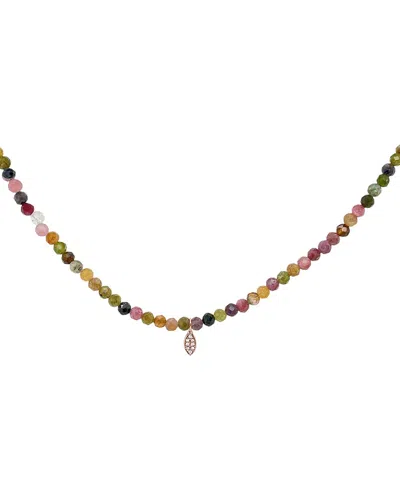 Meira T 9kt Rose Gold 0.03 Ct. Tw. Diamond Necklace In Multi