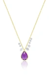 Meira T Amethyst & Diamond Pendant Necklace In Gold
