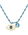Meira T Blue & White Diamond Evil Eye Blue Chain Necklace, 16-18 In Gold