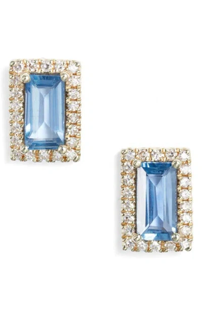 Meira T Blue Sapphire & Diamond Stud Earrings In Purple