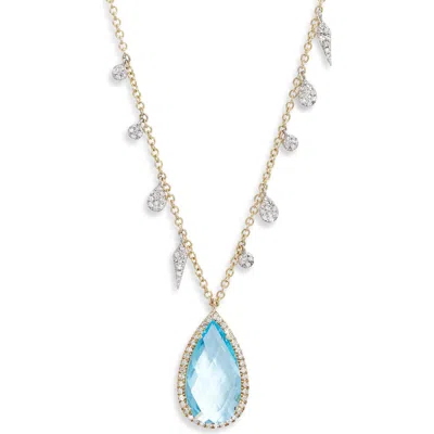 Meira T Blue Topaz Pendant Necklace In Pattern
