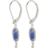 Meira T Diamond & Blue Sapphire Drop Earrings