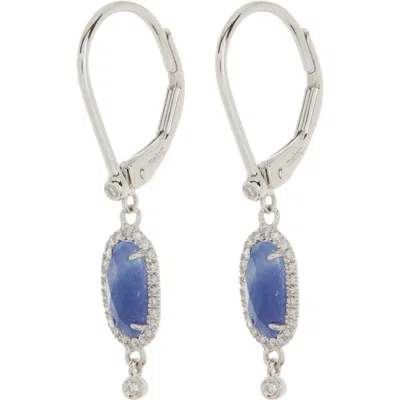 Meira T Diamond & Blue Sapphire Drop Earrings In White Gold/blue