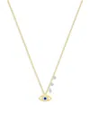 Meira T Diamond & Blue Sapphire Two Tone Gold Evil Eye Necklace, 18 In White/gold