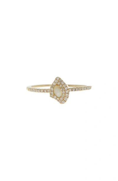 Meira T Diamond & Larimar Ring In Yellow Gold