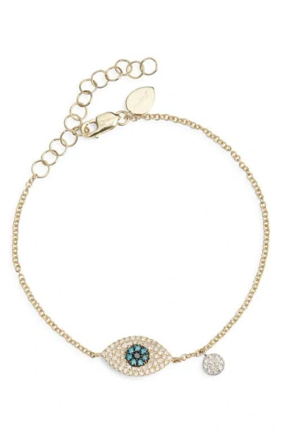 Meira T Diamond & Sapphire Evil Eye Bracelet In Yellow