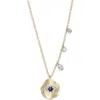 Meira T 14k White & Yellow Gold Evil Eye Sapphire & Diamond Disc Pendant Necklace, 16 In Gold