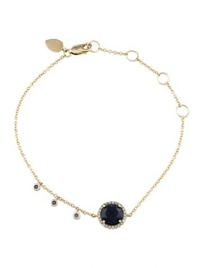 Pre-owned Meira T Diamond & Sapphire Halo Bracelet, 7" In Multi