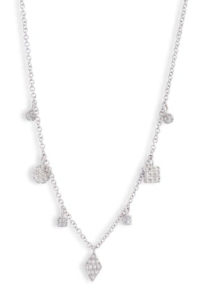 Meira T Diamond Charms Necklace In White Gold