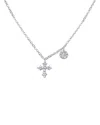 Meira T Diamond Cross & Disc Cluster Pendant Necklace In 14k White Gold, 0.12 Tcw In Gold