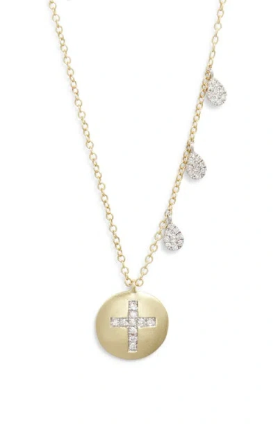 Meira T Diamond Cross Disc Pendant & Charms Necklace In Yellow Gold